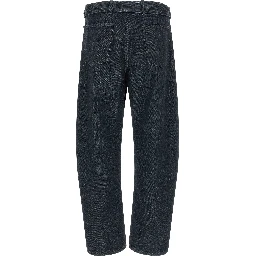 Blue Cotton Tapered Jeans