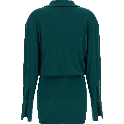 Bicolor Polyester Short Dress