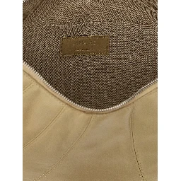 Beige Lamb Leather Shoulder Bag
