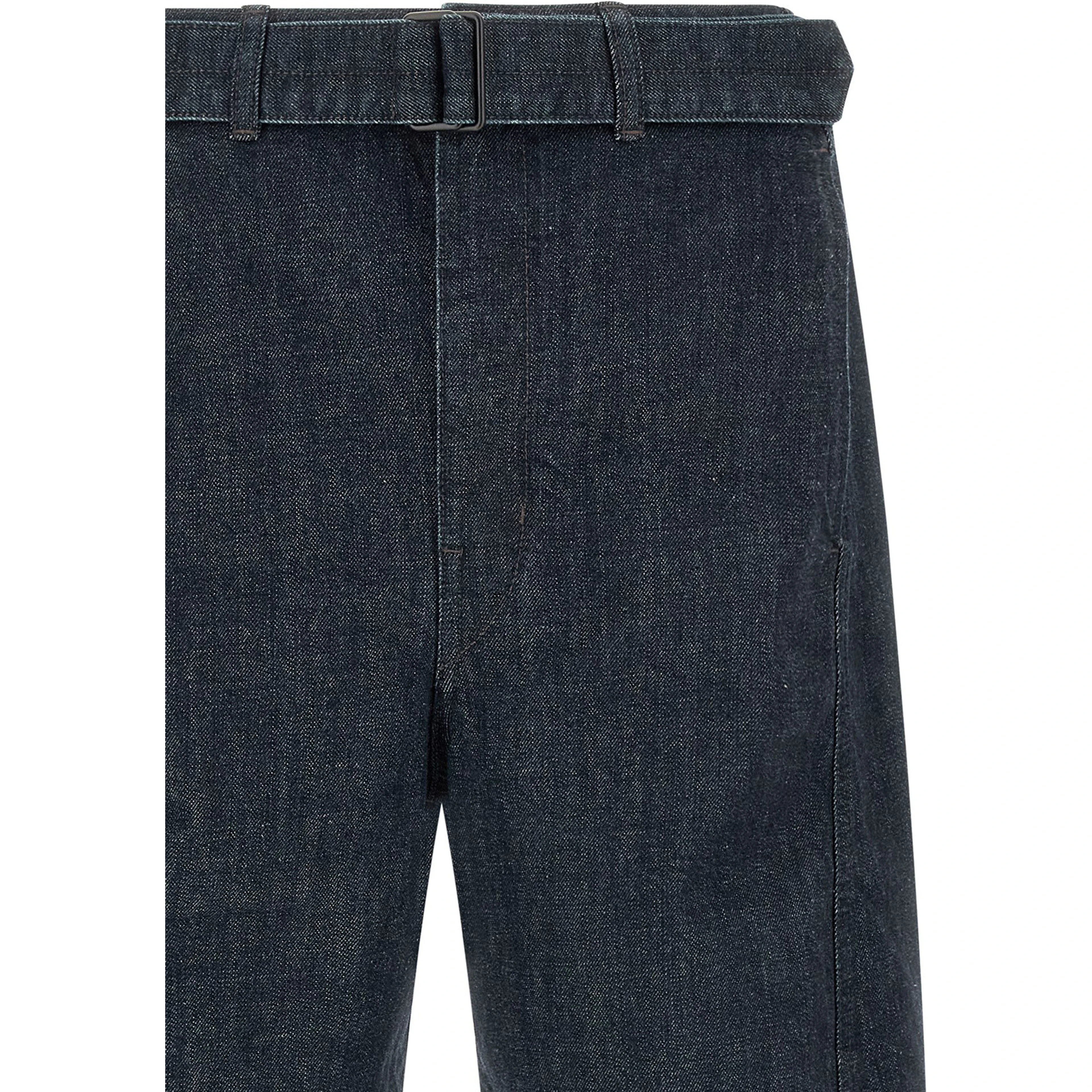 Blue Cotton Tapered Jeans