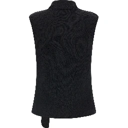 Black Wool Sleeveless Jacket