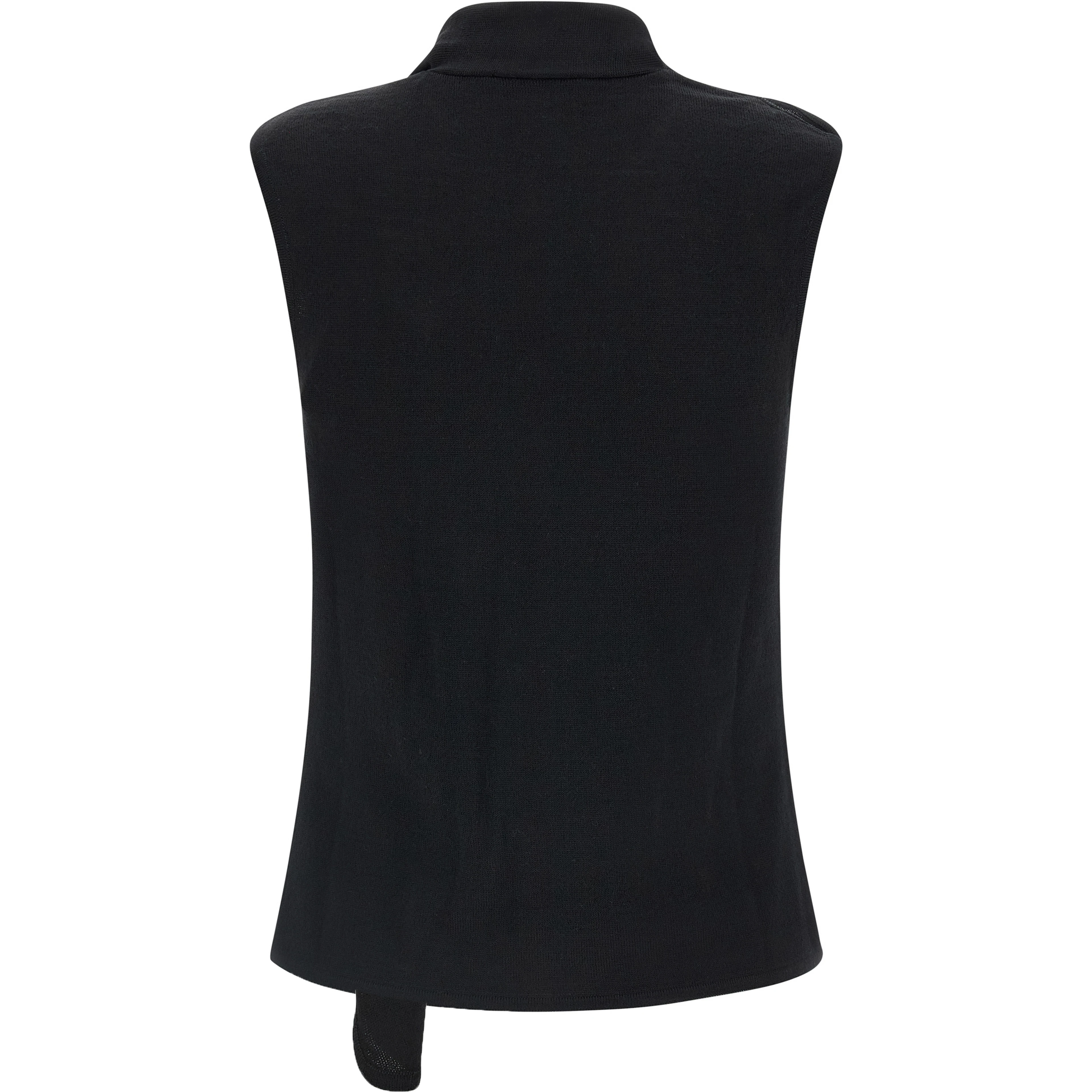 Black Wool Sleeveless Jacket