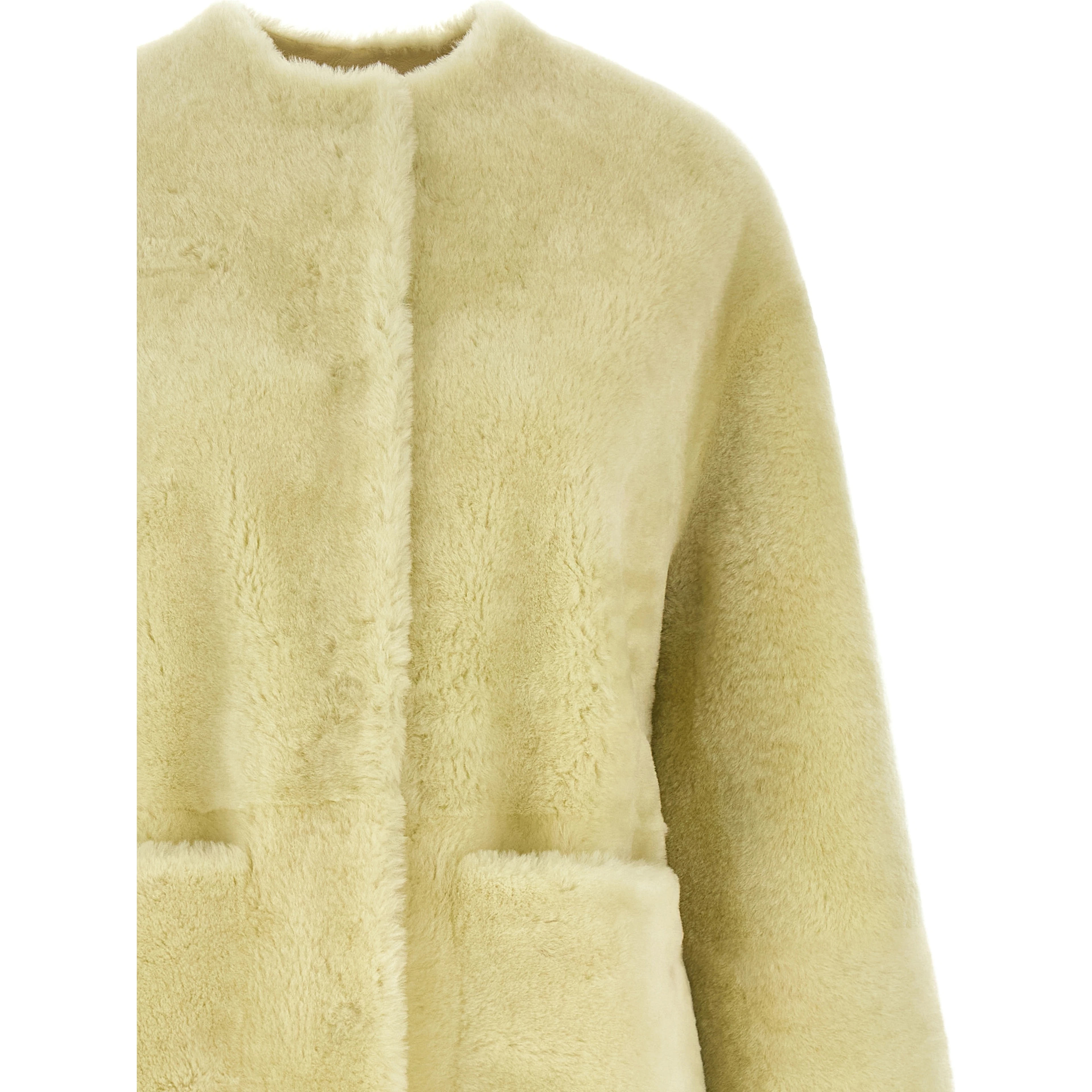 Bicolor Lamb Fur Coat