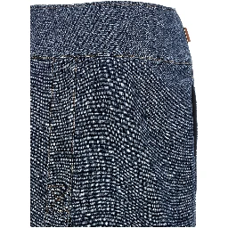 Blue Cotton Midi Skirt