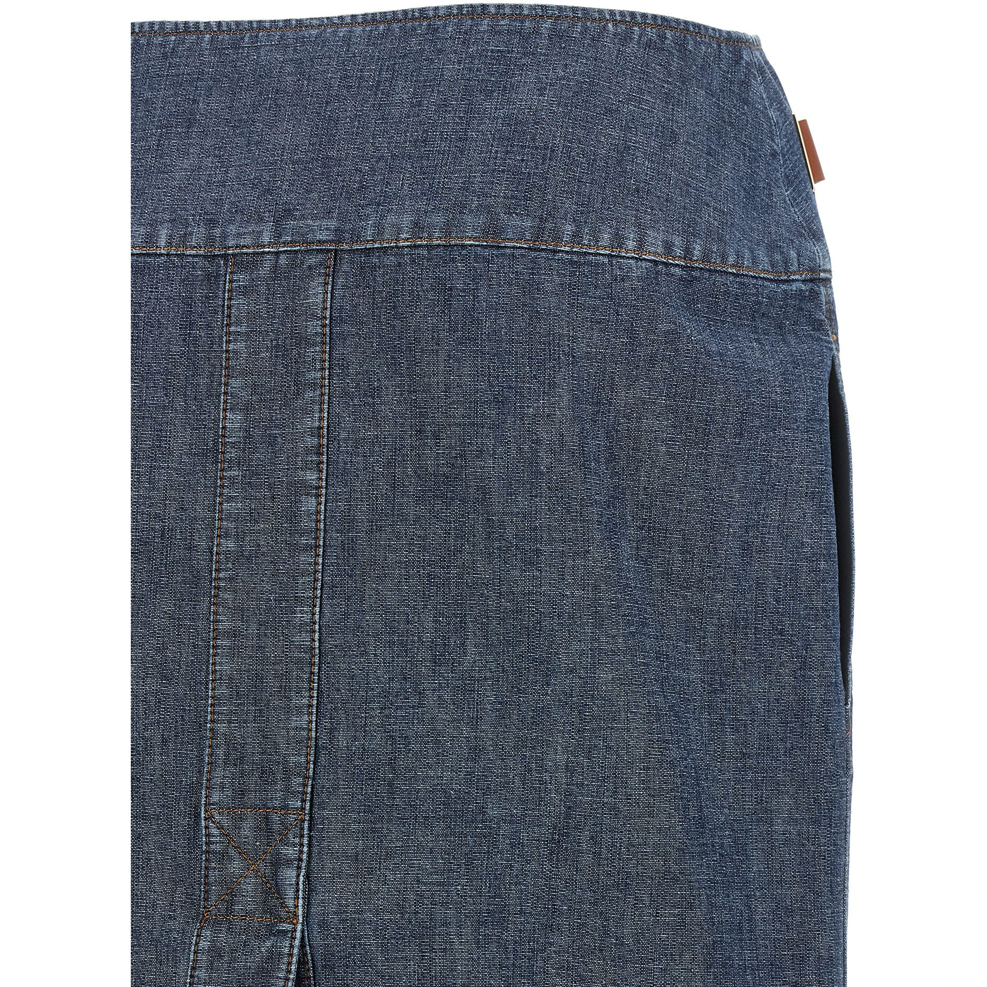 Blue Cotton Midi Skirt