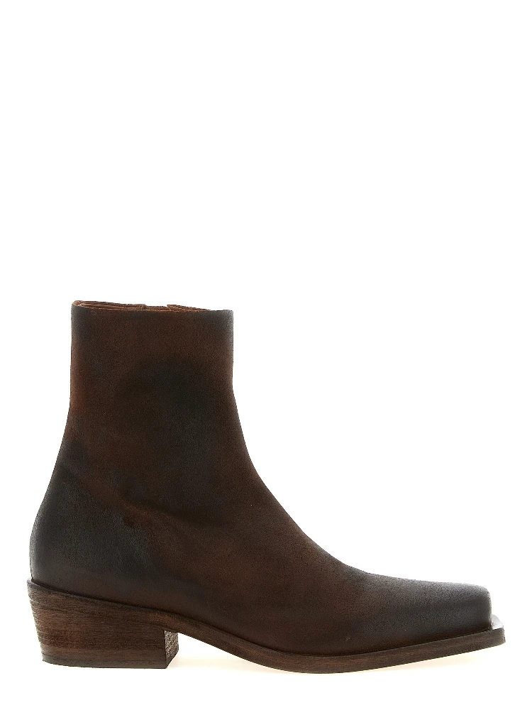 Brown Calfskin Ankle Boots
