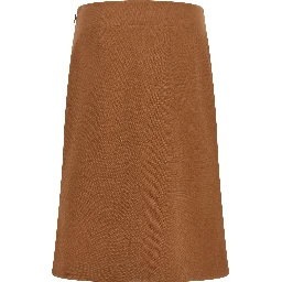 Brown Linen Midi Skirt