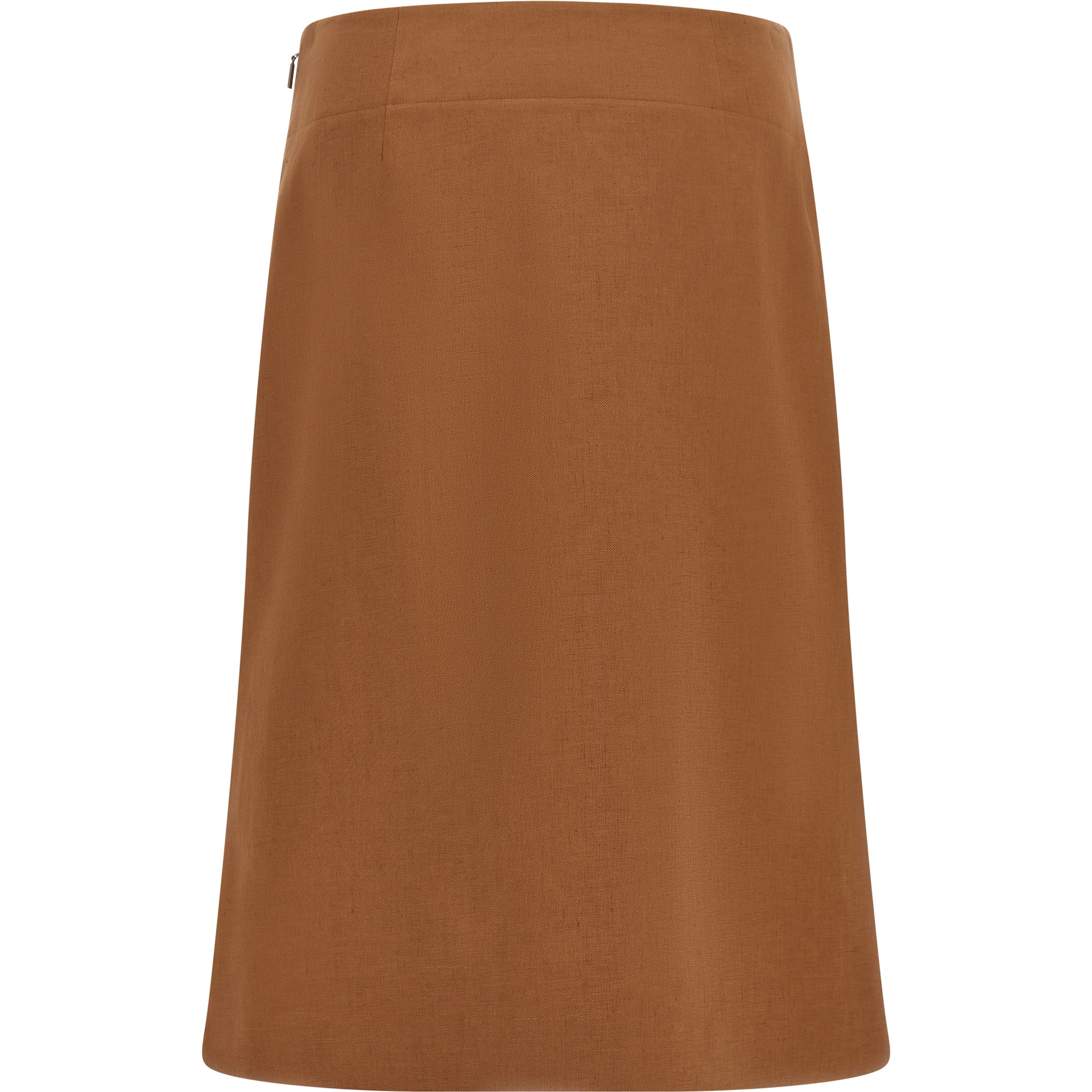 Brown Linen Midi Skirt