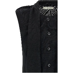 Black Wool Sleeveless Jacket