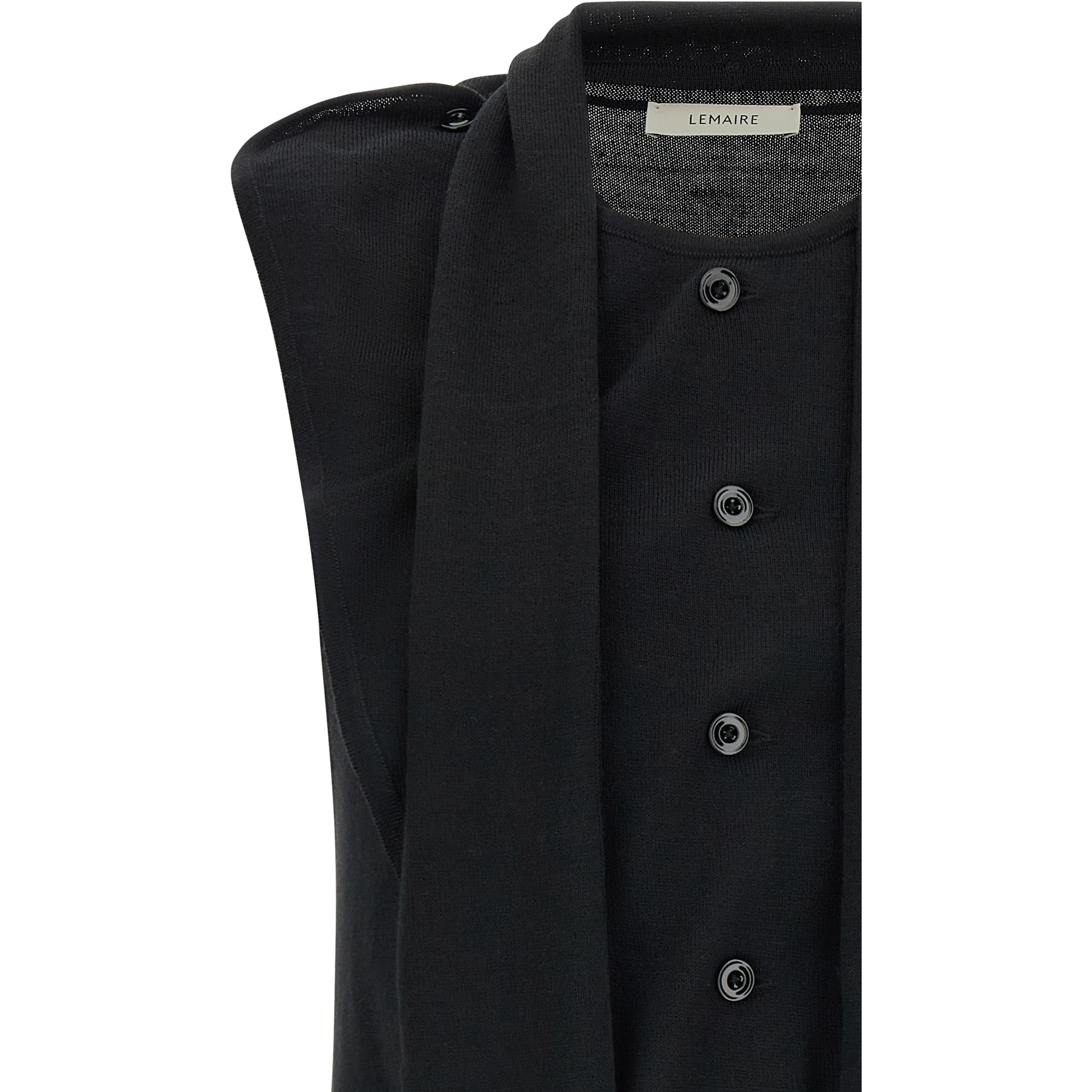Black Wool Sleeveless Jacket