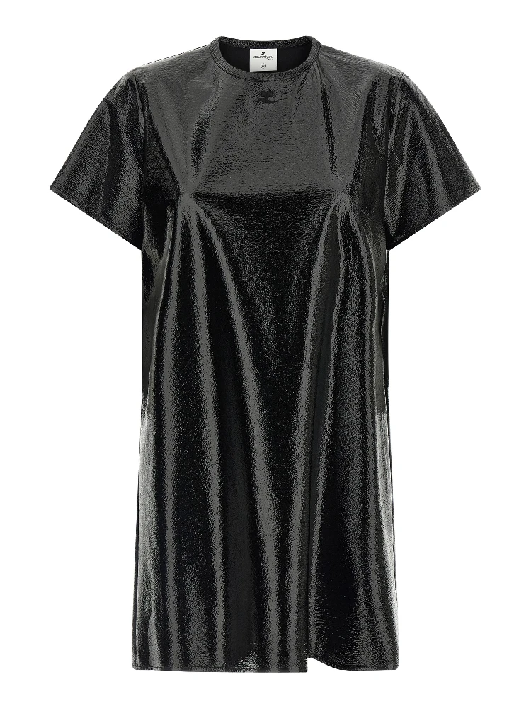 Black Viscose Short Dress