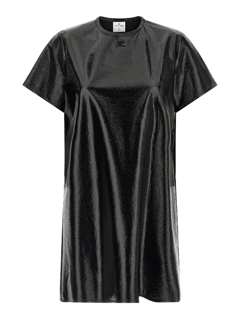 Black Viscose Short Dress