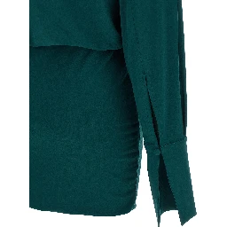 Bicolor Polyester Short Dress
