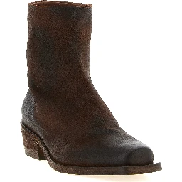 Brown Calfskin Ankle Boots