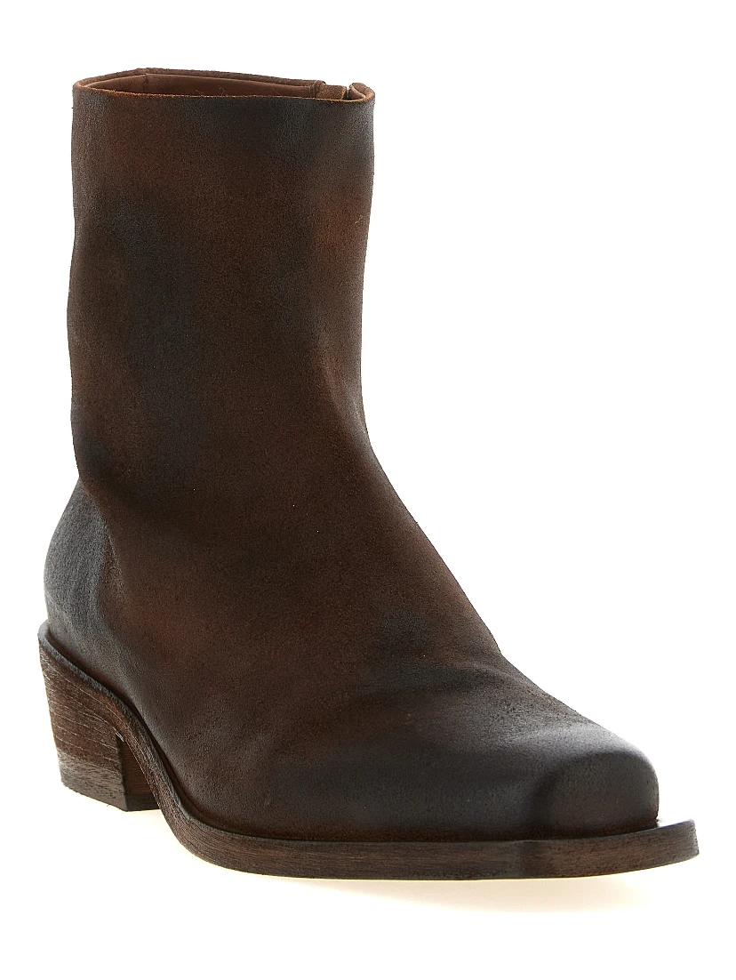 Brown Calfskin Ankle Boots