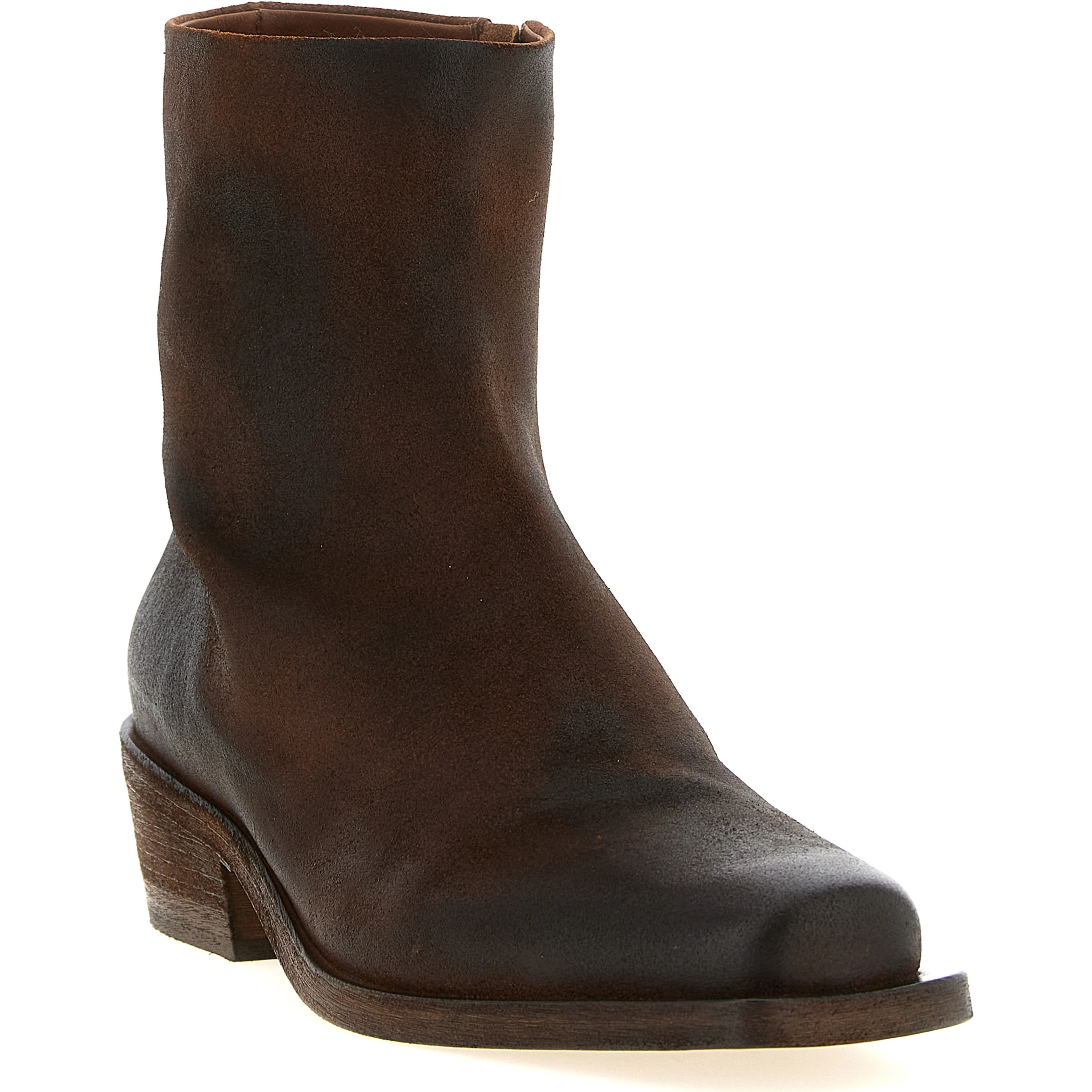Brown Calfskin Ankle Boots