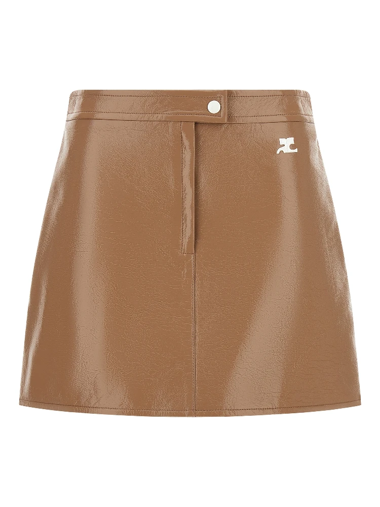 Beige Cotton Long Skirt
