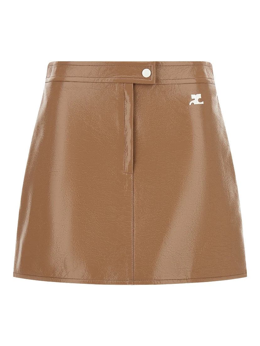 Beige Cotton Long Skirt