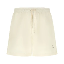 White Polyester Swim Shorts