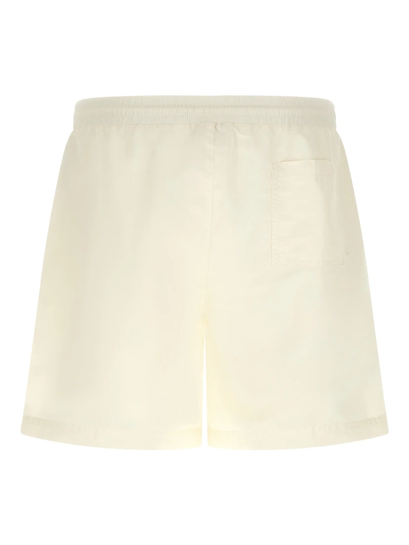 White Polyester Swim Shorts