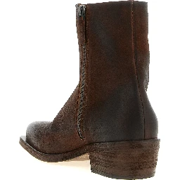 Brown Calfskin Ankle Boots