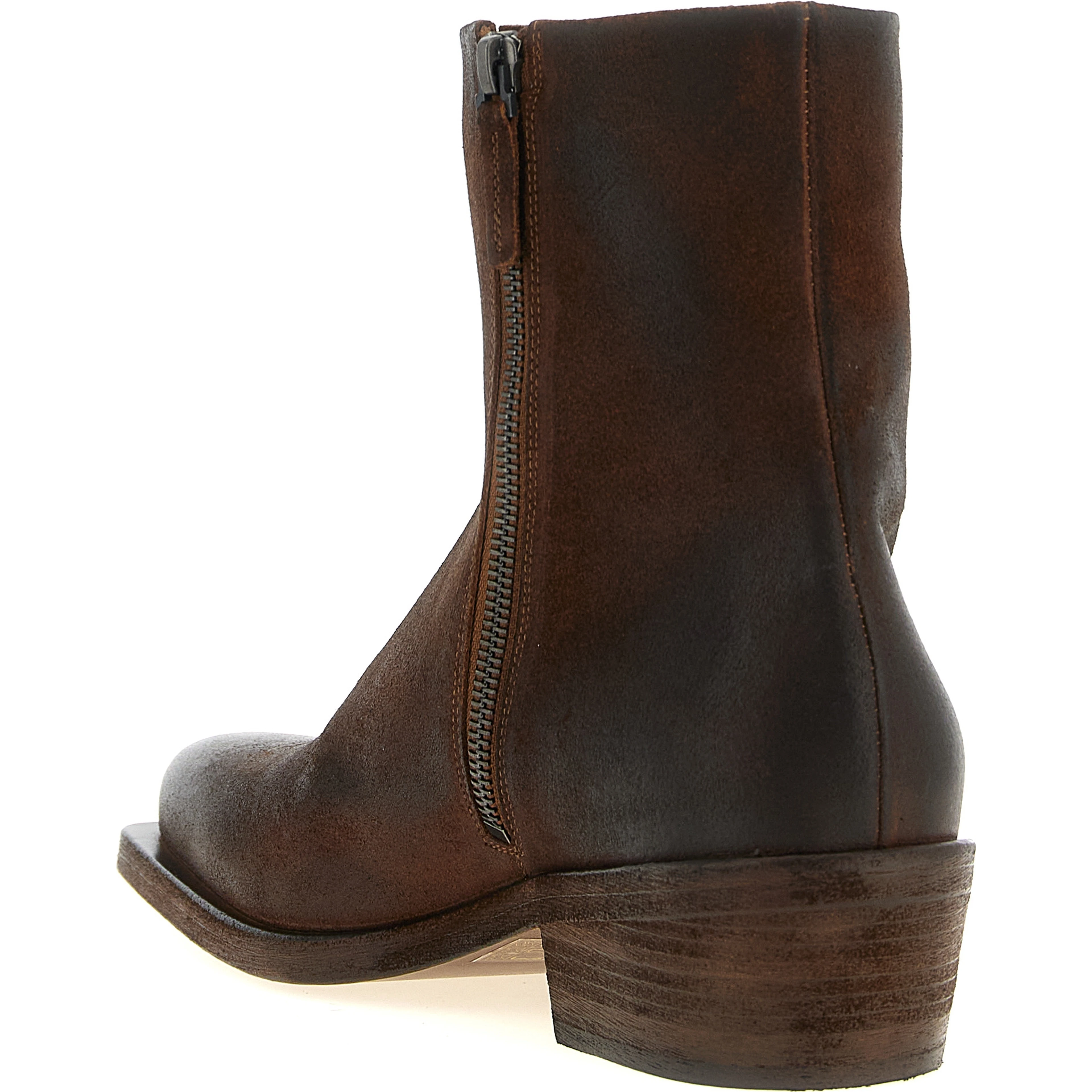 Brown Calfskin Ankle Boots
