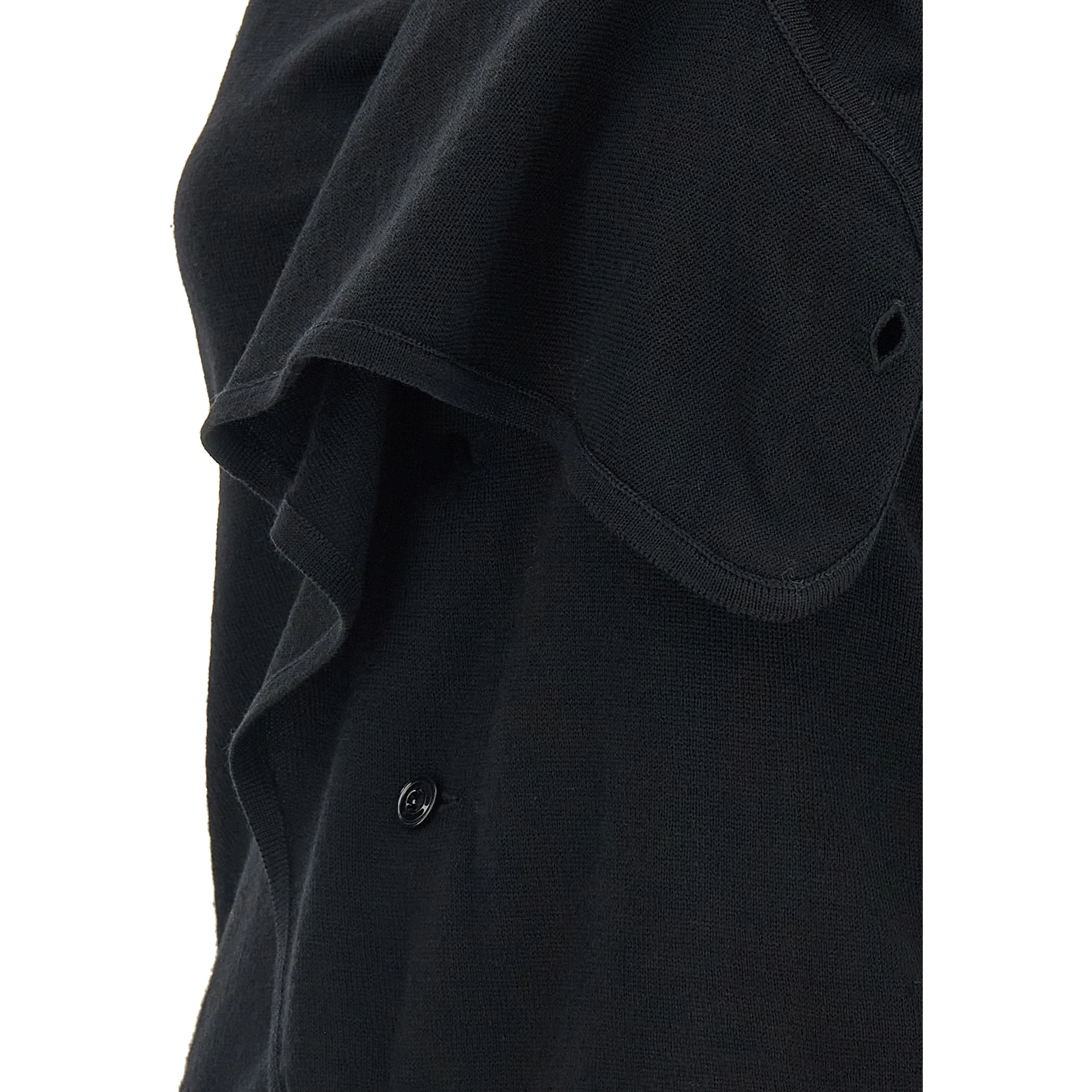 Black Wool Sleeveless Jacket