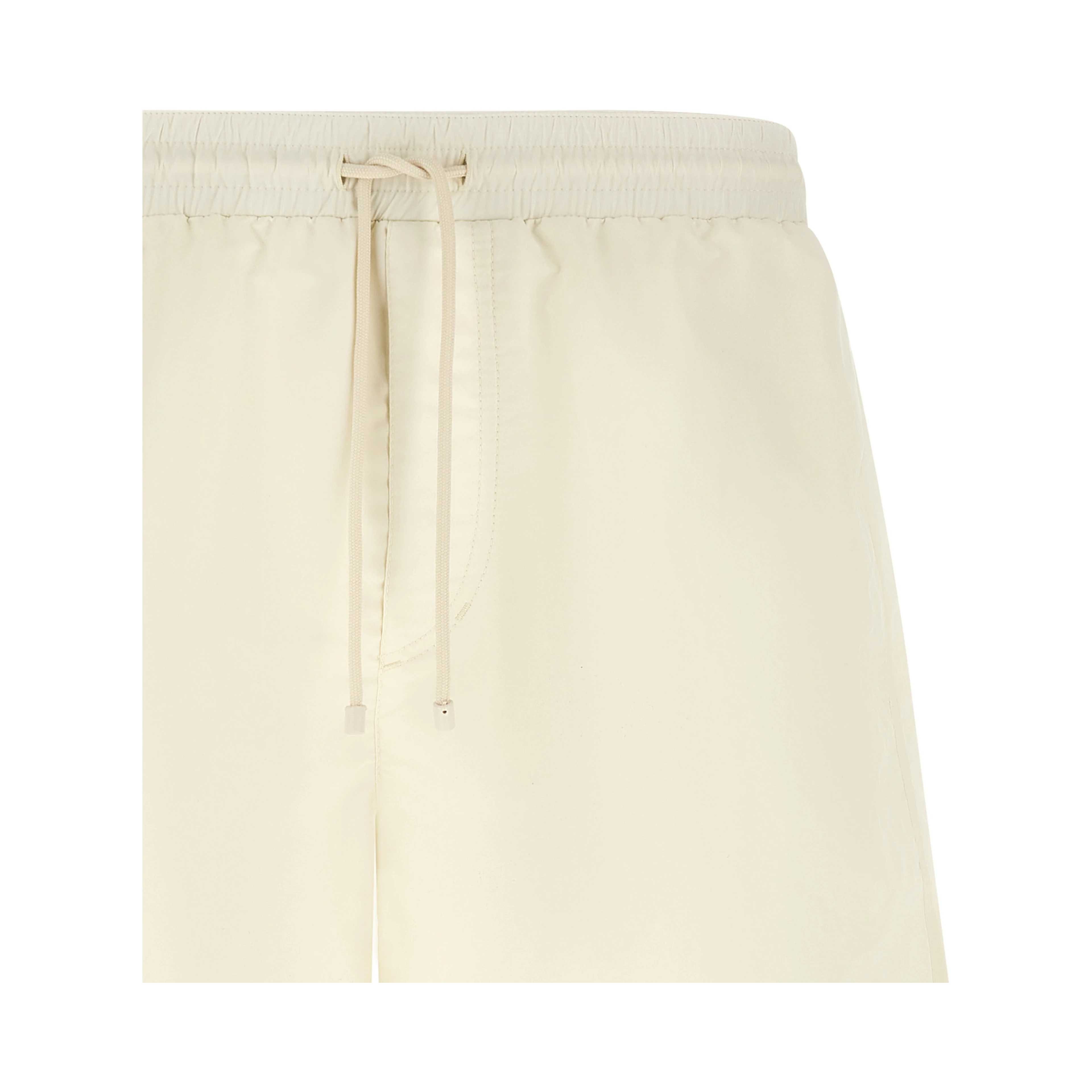 White Polyester Swim Shorts