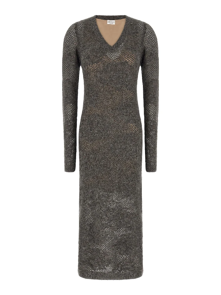 Gray Nylon Casual Dress