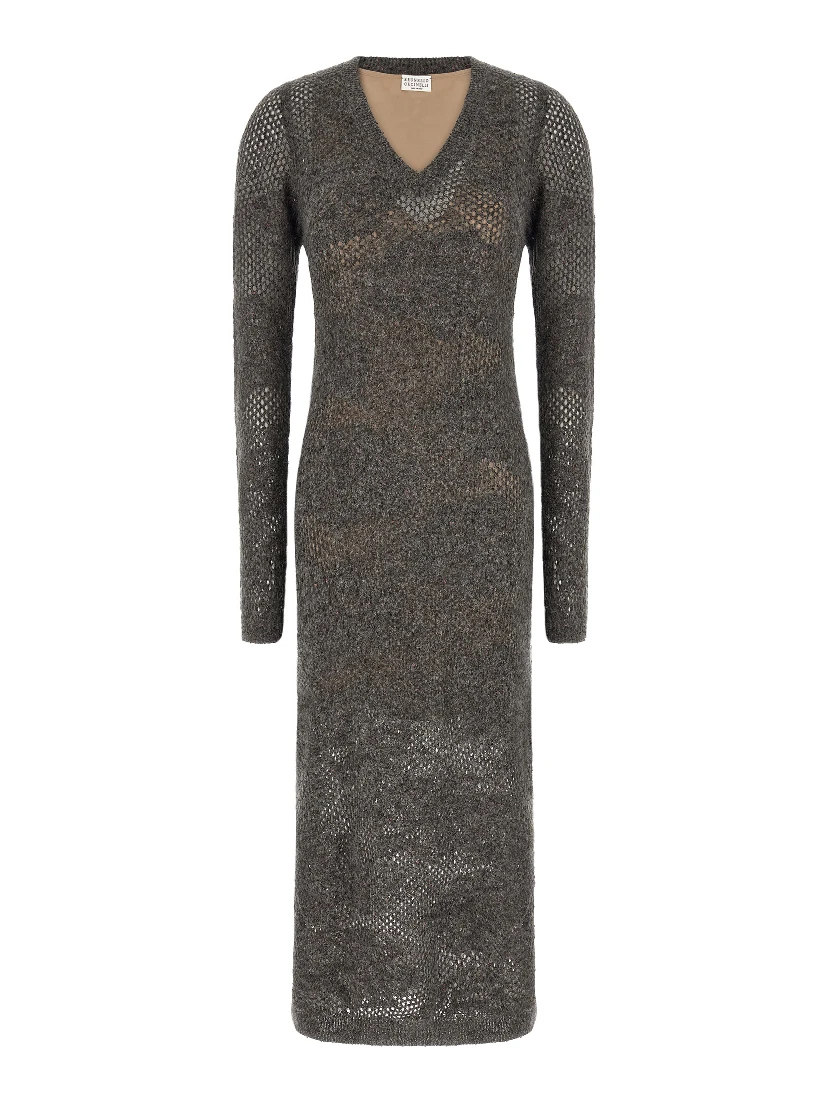 Gray Nylon Casual Dress