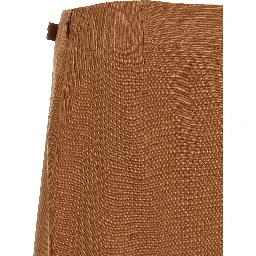 Brown Linen Midi Skirt