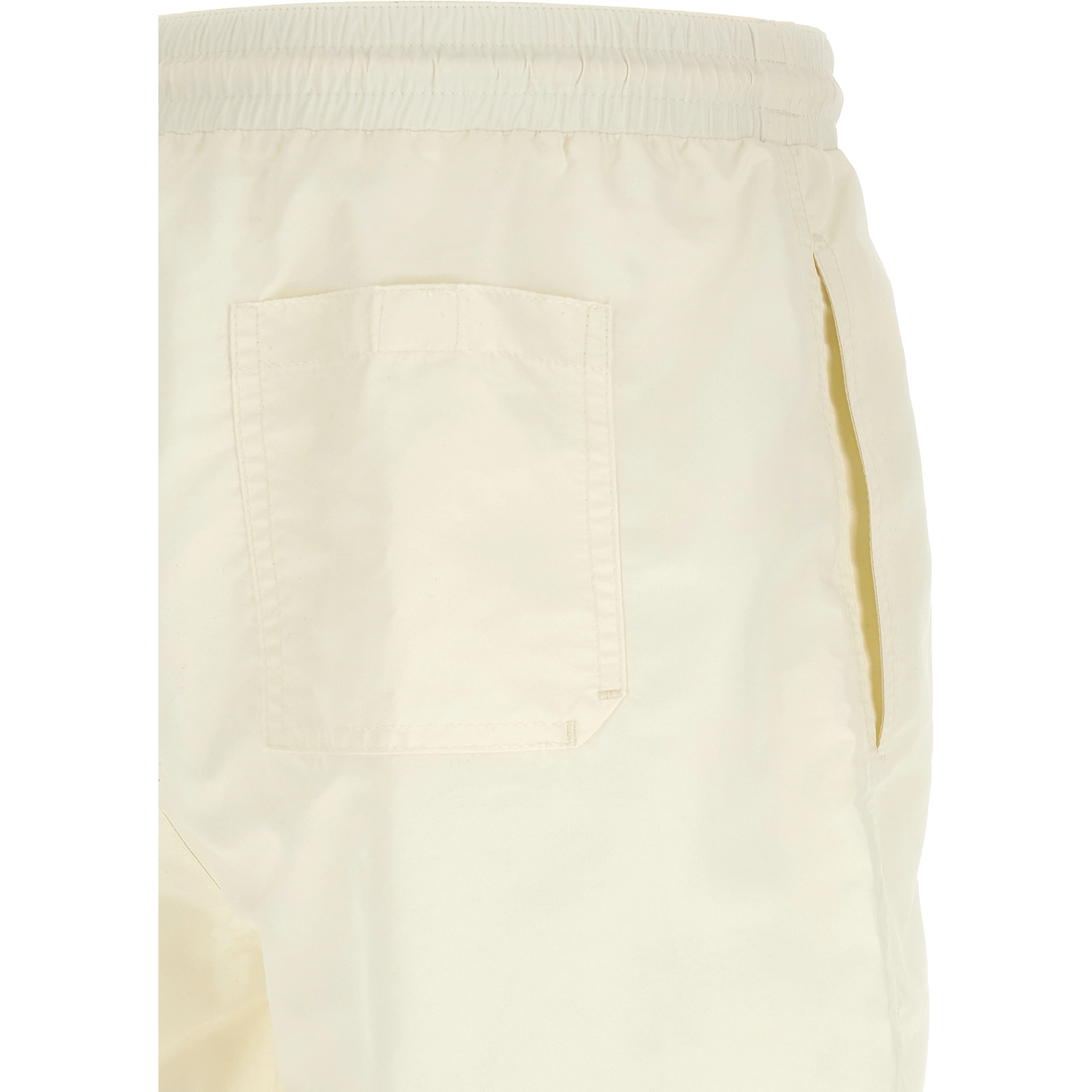 White Polyester Swim Shorts