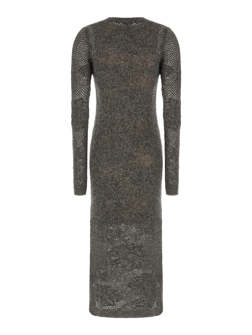 Gray Nylon Casual Dress