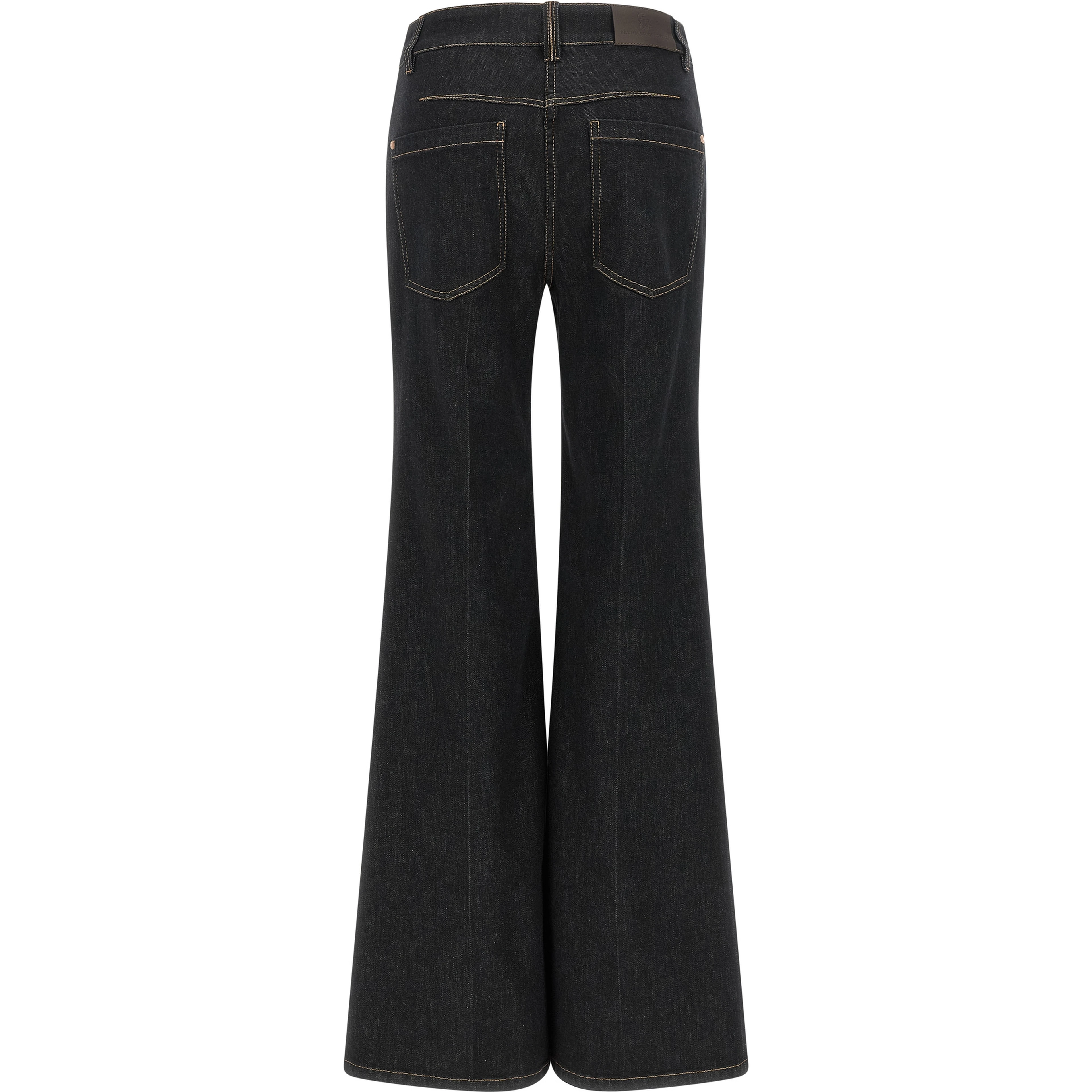 Blue Cotton Flared Jeans