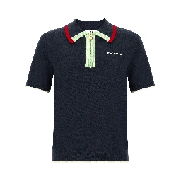 Blue Wool Polo Shirt