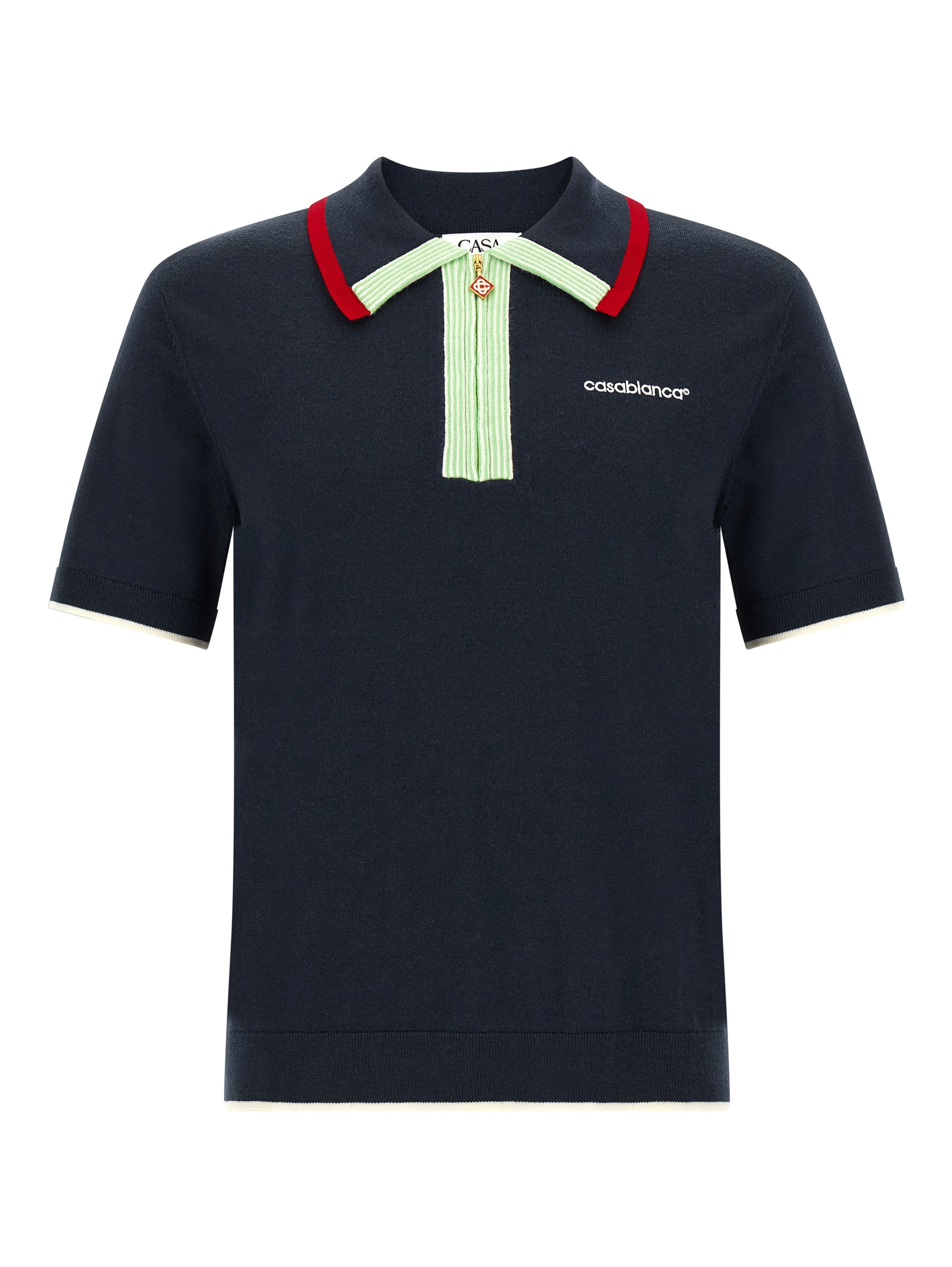 Blue Wool Polo Shirt