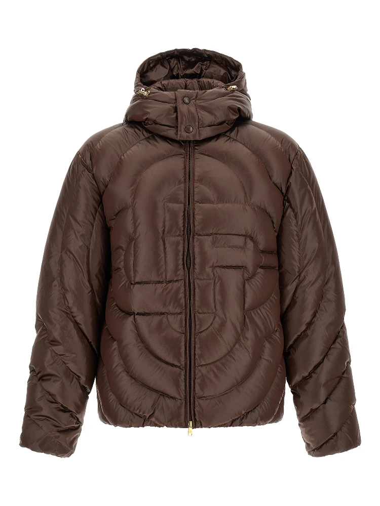 Brown Polyamide Full-Length Jacket