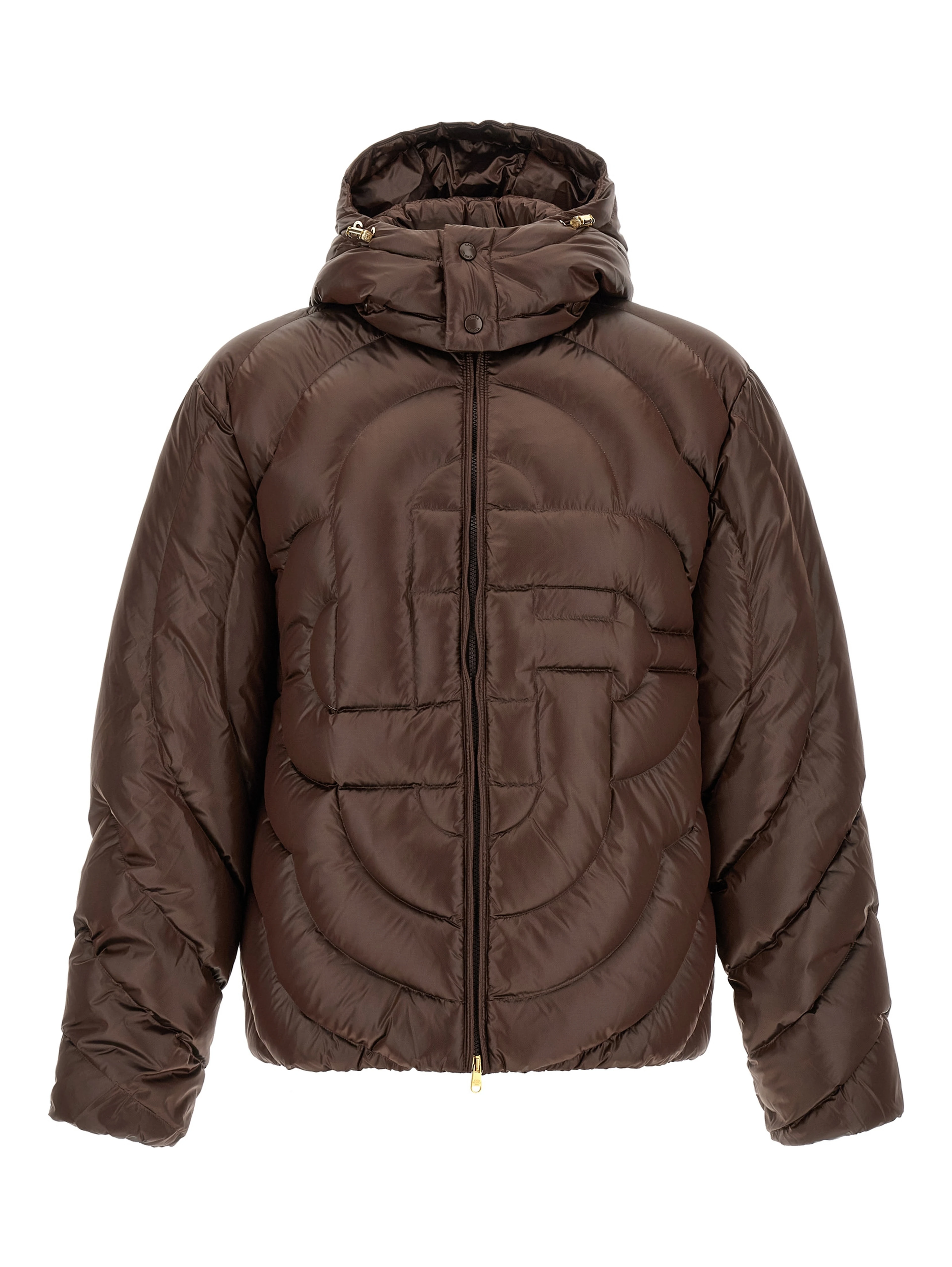 Brown Polyamide Full-Length Jacket