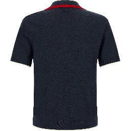 Blue Wool Polo Shirt