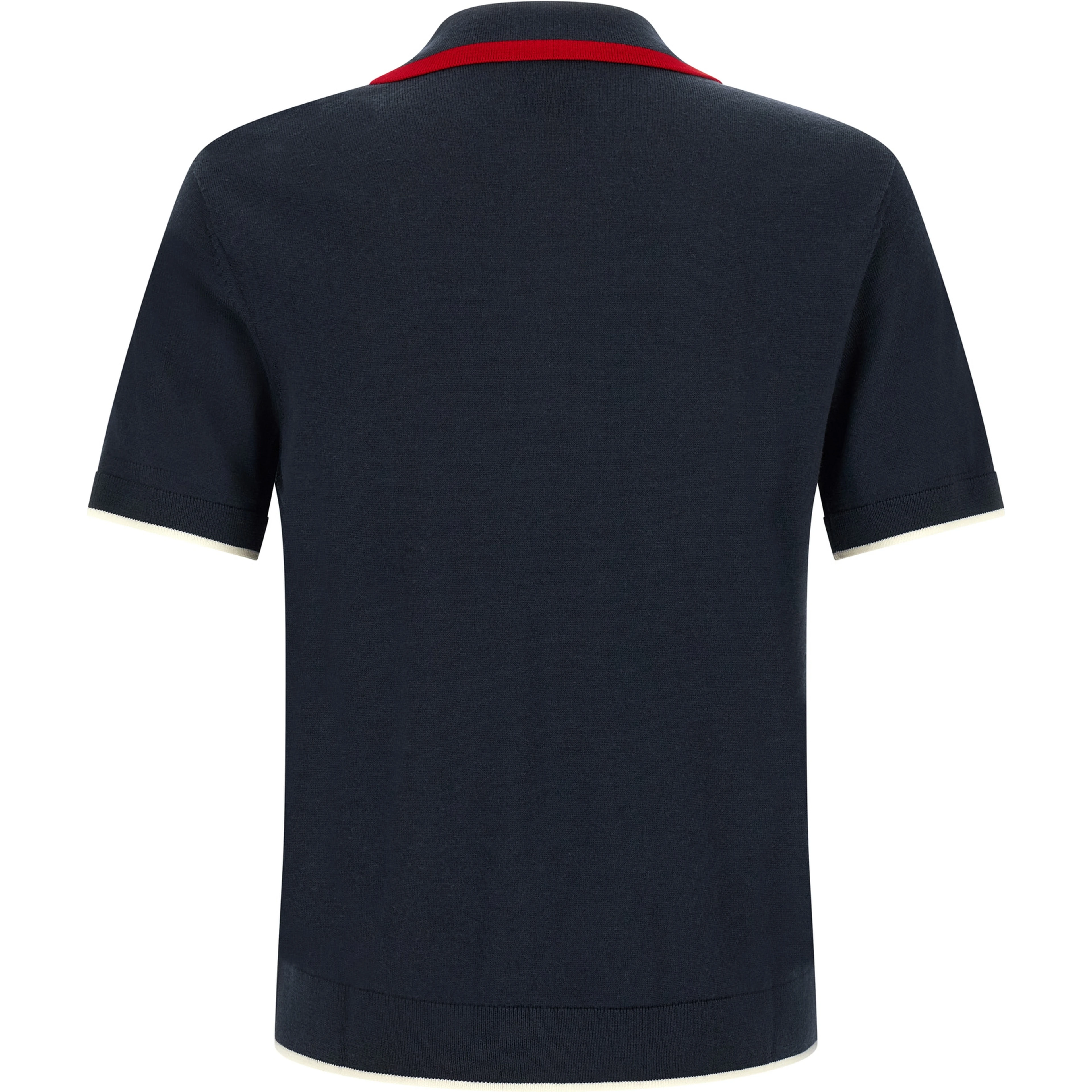 Blue Wool Polo Shirt