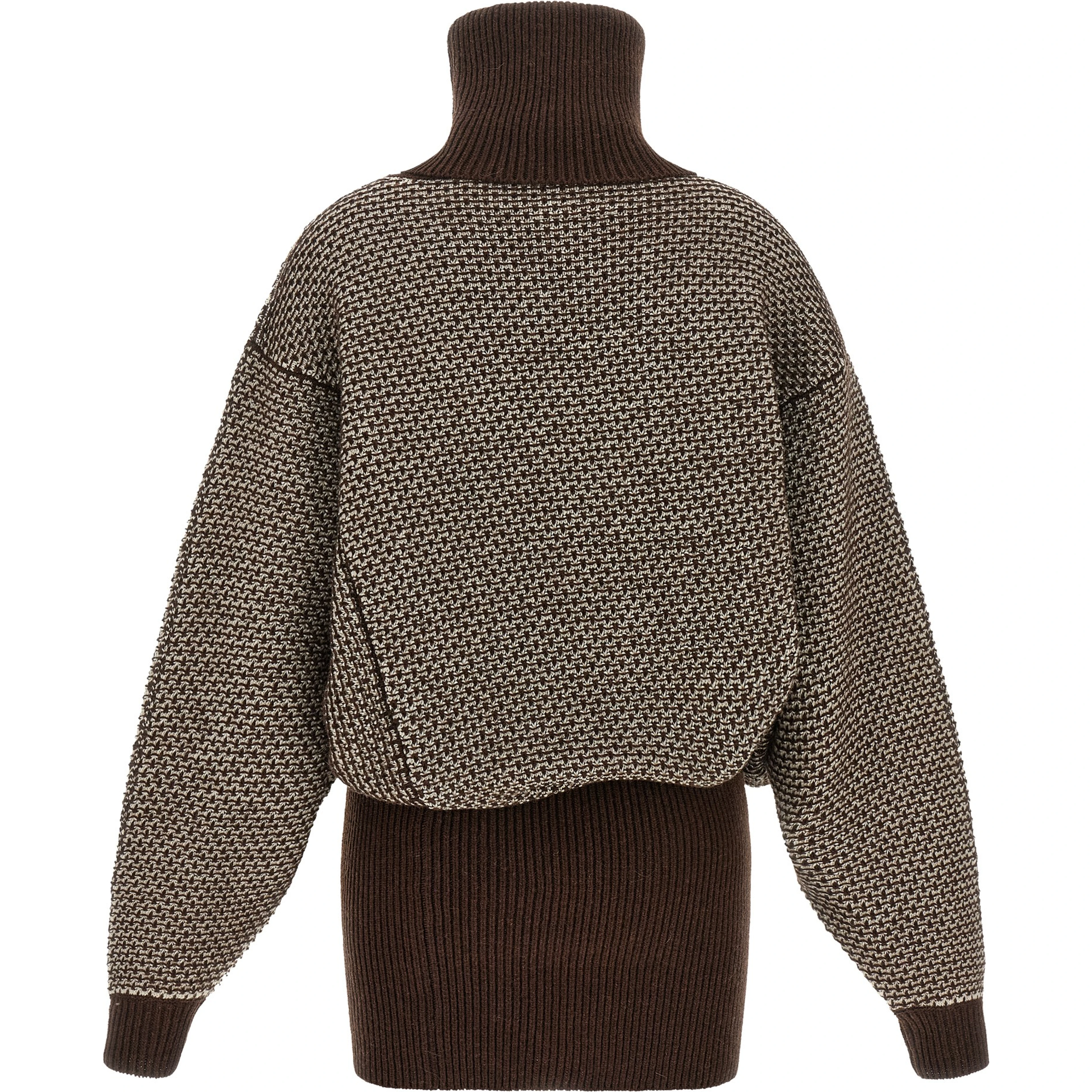 Brown Wool Short Dress