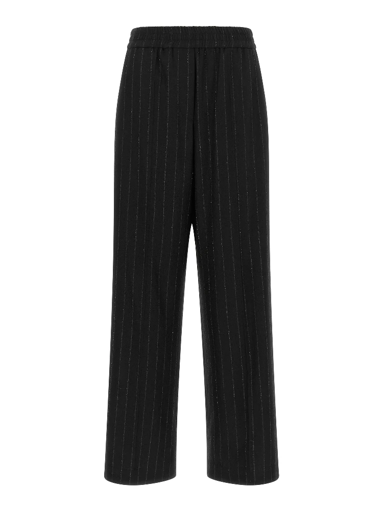 Blue Virgin Wool Casual Pants