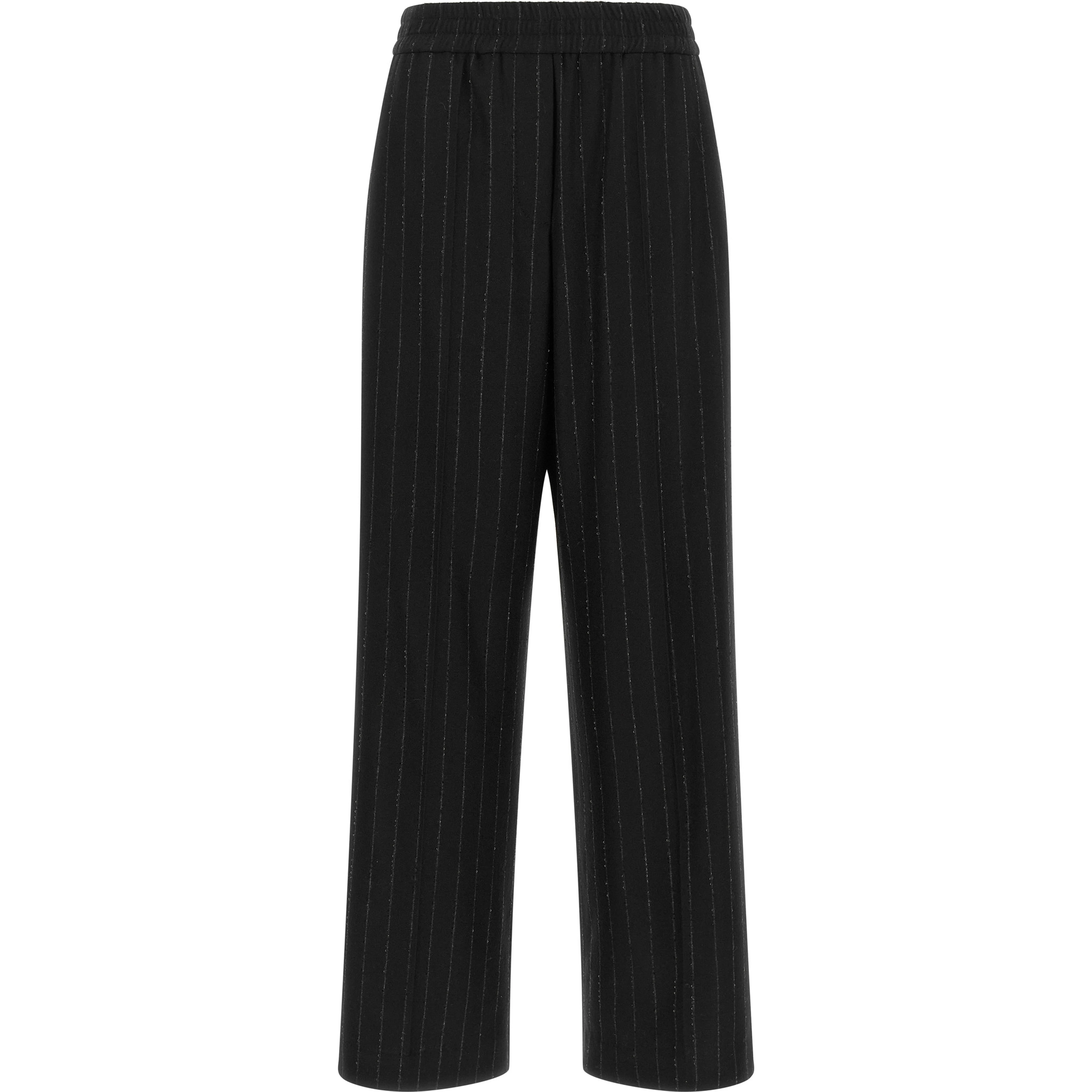 Blue Virgin Wool Casual Pants