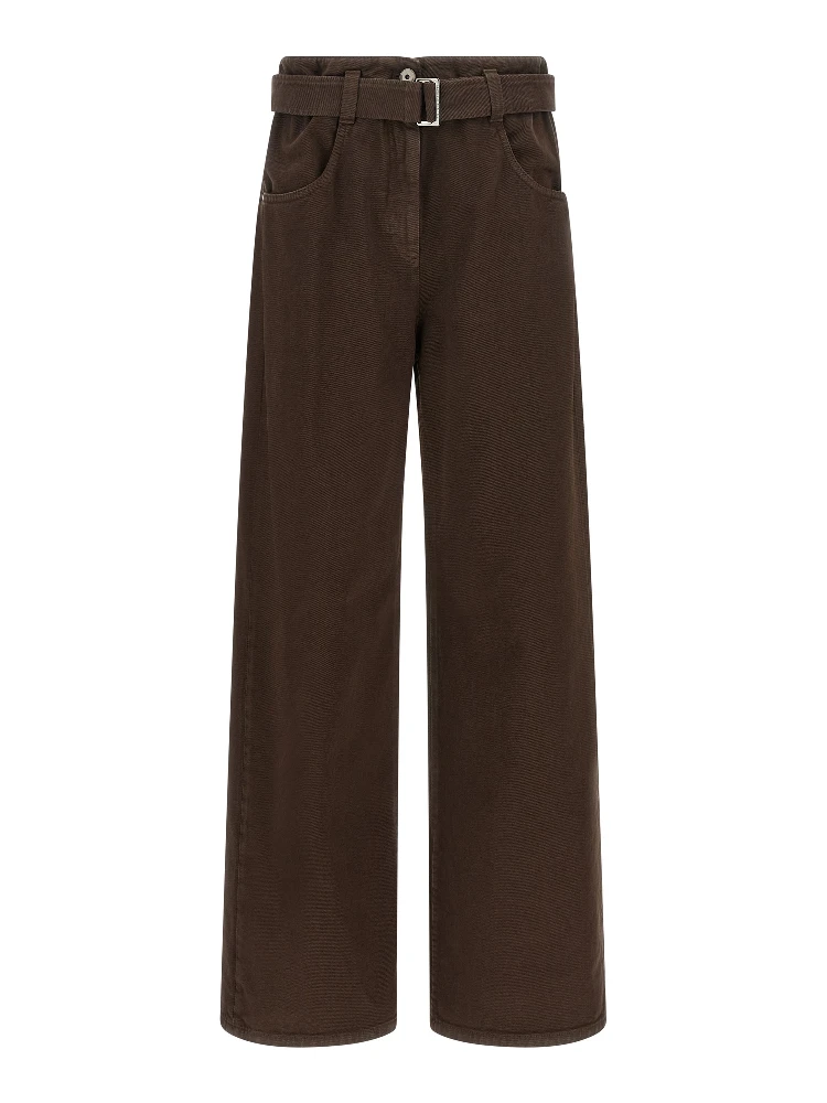 Brown Cotton Jeans Denim