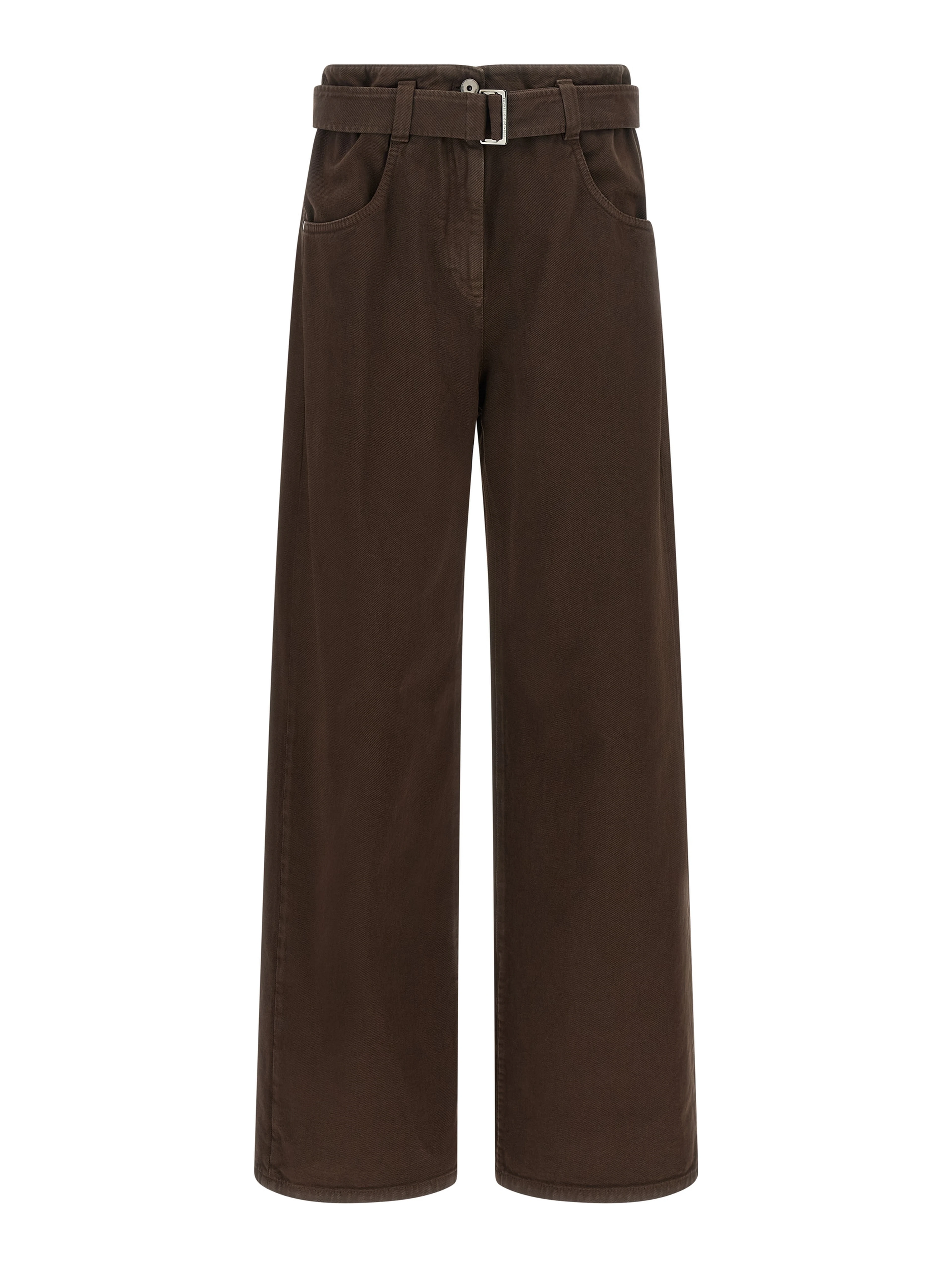 Brown Cotton Jeans Denim