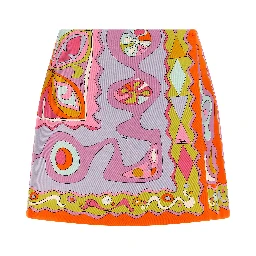 Multicolor Silk Long Skirt