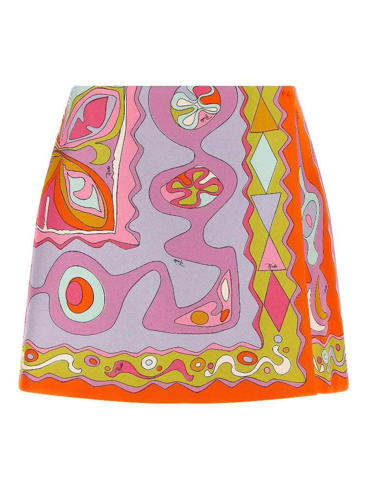 Multicolor Silk Long Skirt