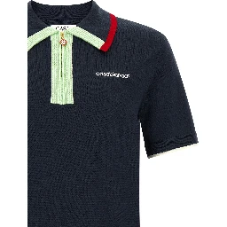 Blue Wool Polo Shirt