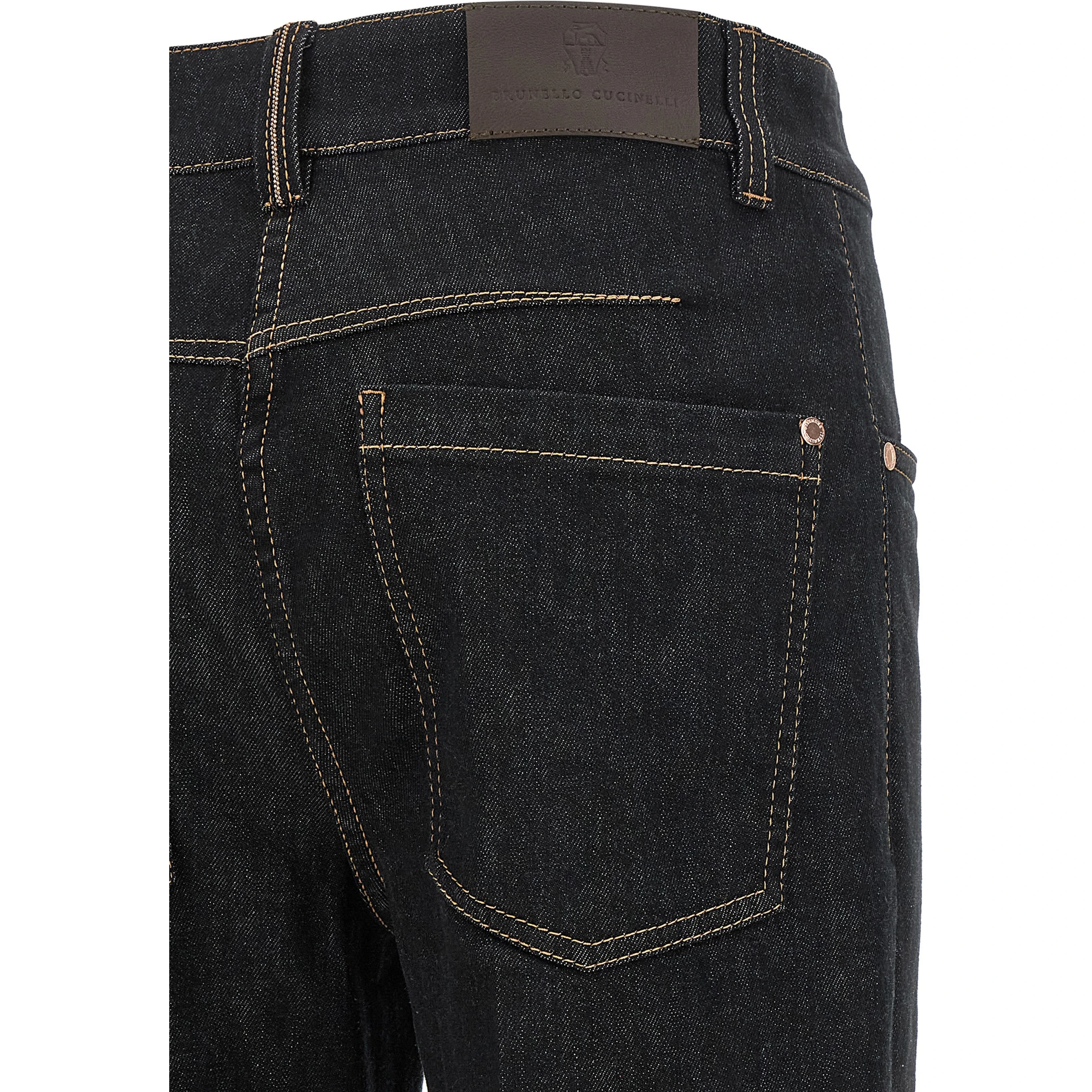 Blue Cotton Flared Jeans