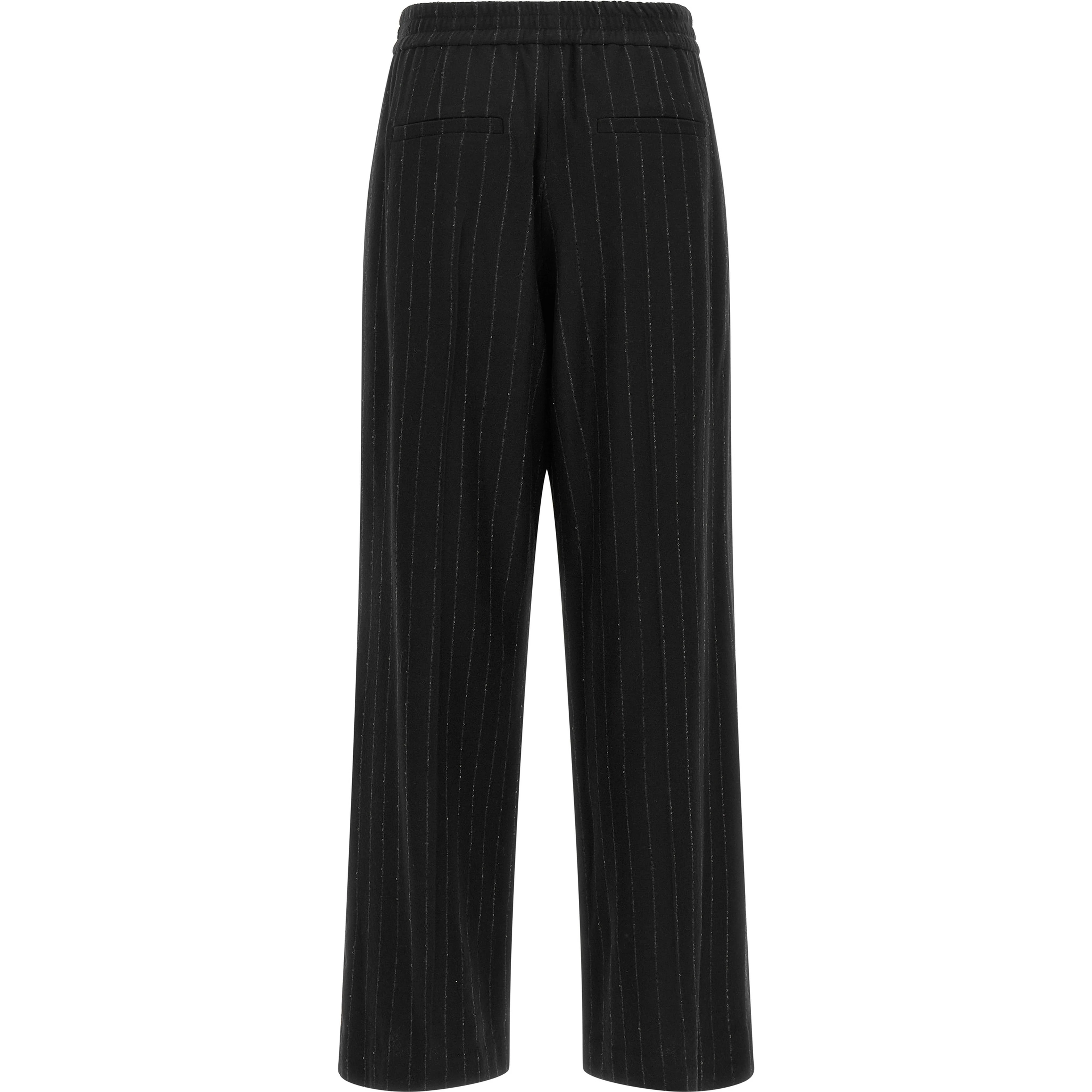 Blue Virgin Wool Casual Pants